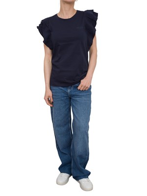 T-shirt blu Liu Jo manica rouches in DONNA