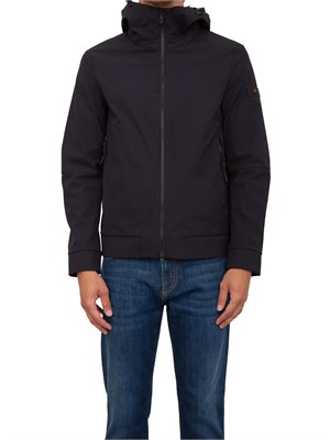 Giacca antivento corta con cappuccio Peuterey uomo in poliestere stretch blu in UOMO