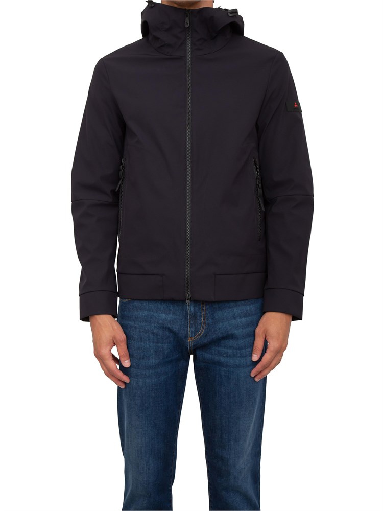 Giacca antivento corta con cappuccio Peuterey uomo in poliestere stretch blu