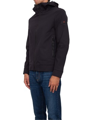 Giacca antivento corta con cappuccio Peuterey uomo in poliestere stretch blu in UOMO