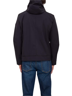 Giacca antivento corta con cappuccio Peuterey uomo in poliestere stretch blu in UOMO