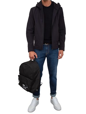 Giacca antivento corta con cappuccio Peuterey uomo in poliestere stretch blu in UOMO