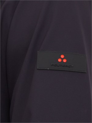 Giacca antivento corta con cappuccio Peuterey uomo in poliestere stretch blu in UOMO