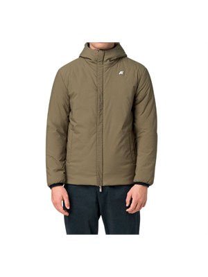 Giubbino reversibile Jack K-Way waterproof blu/khaki in UOMO