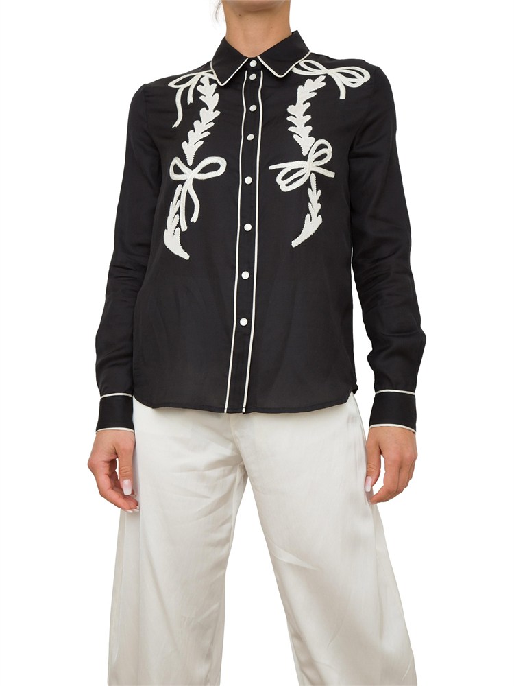 CAMICIA MANICA LUNGA PINKO NERO
