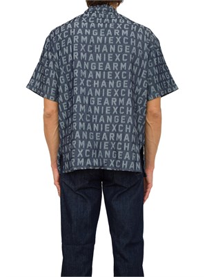 CAMICIA MANICA CORTA ARMANI EXCHANGE BLU DENIM in UOMO
