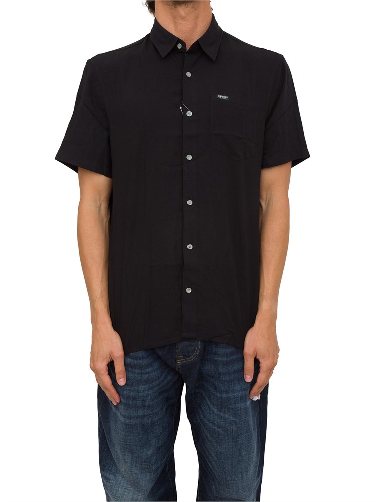 CAMICIA MANICA CORTA GUESS JEANS NERO