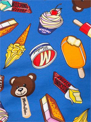 T-SHIRT MOSCHINO SWIM BLU in UOMO