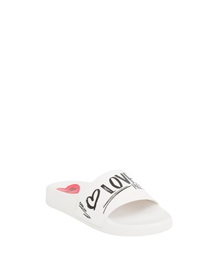 CIABATTE LOVE MOSCHINO BIANCO in DONNA