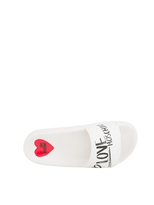 CIABATTE LOVE MOSCHINO BIANCO in DONNA