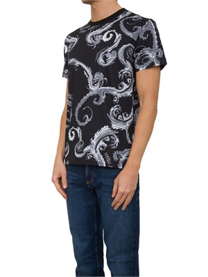 T-SHIRT VERSACE JEANS COUTURE NERO in UOMO