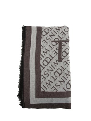 PONCHO TWIN-SET TAUPE in DONNA