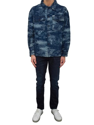 GIACCA CAMICIA GUESS JEANS BLU DENIM in UOMO