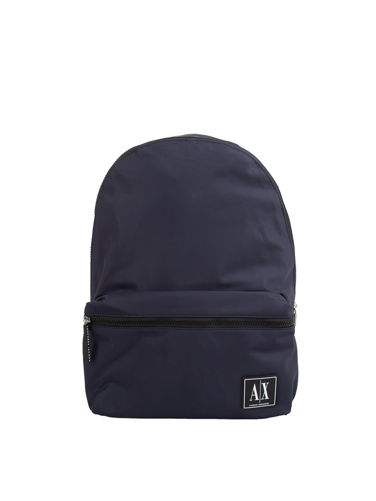 Zaino uomo Armani Exchange in tessuto blu con patch logo