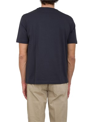 T-shirt Emporio Armani blu in jersey con ricamo logo e onde infrante in UOMO