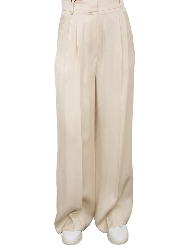 Pantalone Emme Marella in Twill di Viscosa e Lino.
