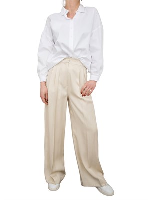 Pantalone Emme Marella in Twill di Viscosa e Lino. in DONNA