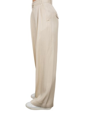 Pantalone Emme Marella in Twill di Viscosa e Lino. in DONNA