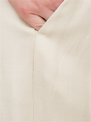Pantalone Emme Marella in Twill di Viscosa e Lino. in DONNA