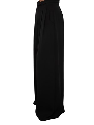 Pantaloni lunghi donna iBlues in crêpe fluido nero con linea wide leg in DONNA