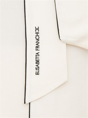 Camicia avorio in georgette con sciarpa e piping Elisabetta Franchi in DONNA