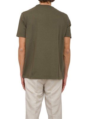 T-shirt Paul&Shark verde con stampa Sharks effetto distressed in UOMO