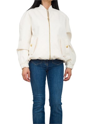 Giubbotto Elisabetta Franchi in tessuto tecnico jacquard bianco in DONNA