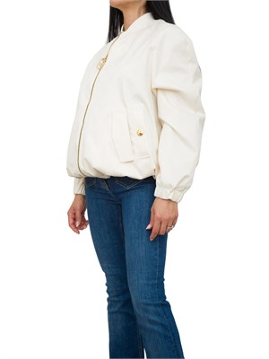 Giubbotto Elisabetta Franchi in tessuto tecnico jacquard bianco in DONNA