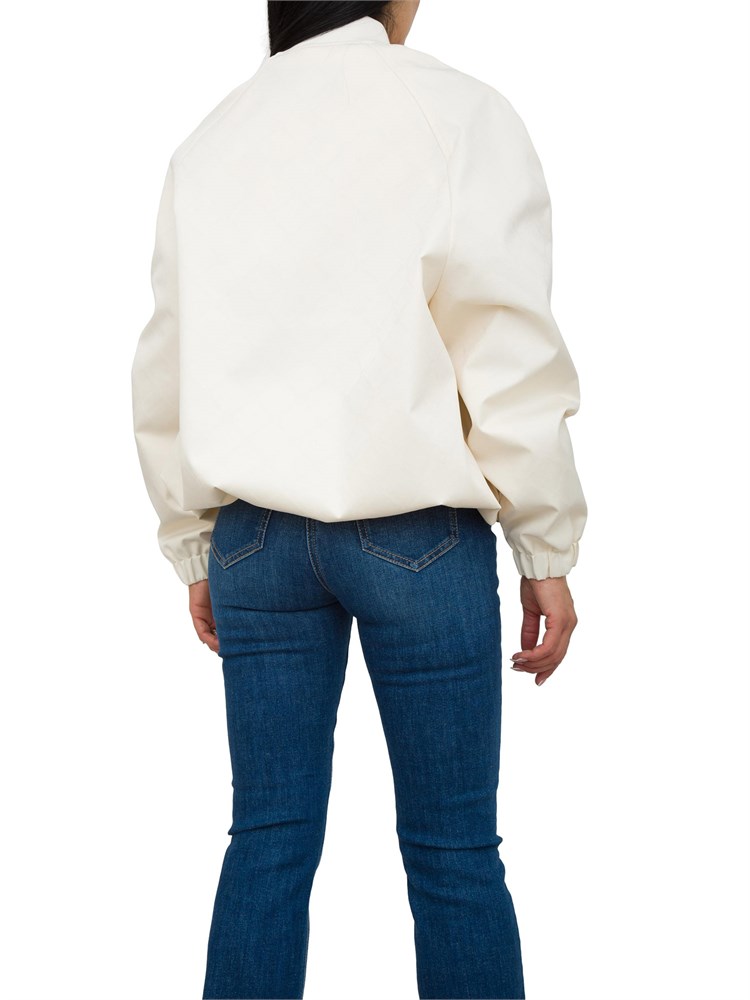 Giubbotto Elisabetta Franchi in tessuto tecnico jacquard bianco