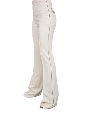 Pantaloni in crêpe avoroi con piping a contrasto Elisabetta Franchi in DONNA