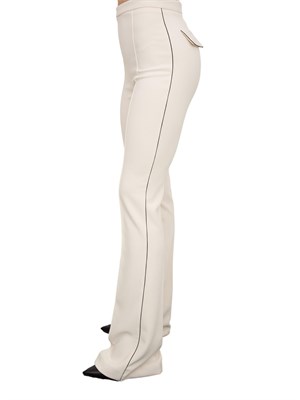 Pantaloni in crêpe avoroi con piping a contrasto Elisabetta Franchi in DONNA