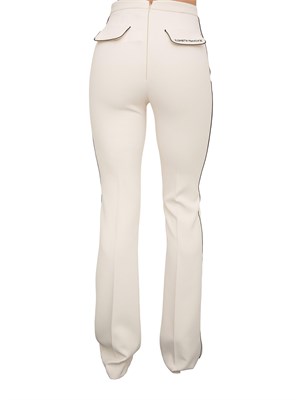 Pantaloni in crêpe avoroi con piping a contrasto Elisabetta Franchi in DONNA