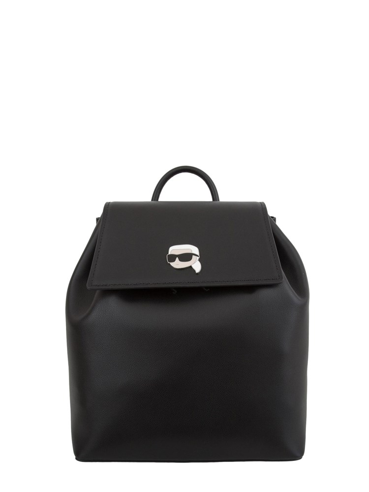 K.LAGERFELD Zaino nero in ecopelle Karl Lagerfeld con patta logata