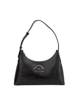 K.LAGERFELD Borsa a spalla nera Karl Lagerfeld logo metallico in DONNA