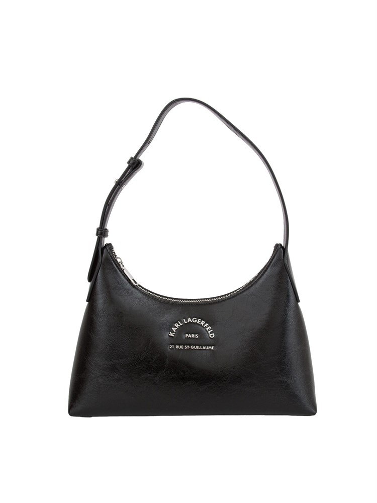 K.LAGERFELD Borsa a spalla nera Karl Lagerfeld logo metallico