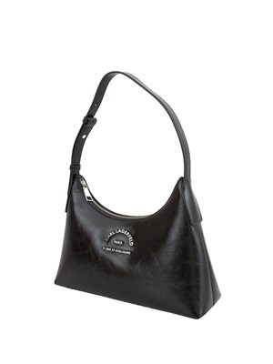 K.LAGERFELD Borsa a spalla nera Karl Lagerfeld logo metallico in DONNA