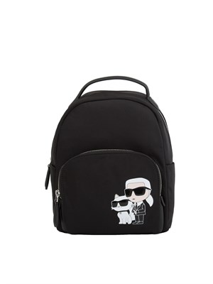 K.LAGERFELD Zaino nero Karl Lagerfeld con zip e logo tasca avanti in DONNA