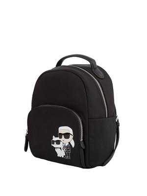 K.LAGERFELD Zaino nero Karl Lagerfeld con zip e logo tasca avanti in DONNA