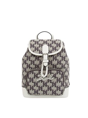 K.LAGERFELD Zaino Karl Lagerfeld in tessuto logo all over ed inserti in ecopelle in DONNA