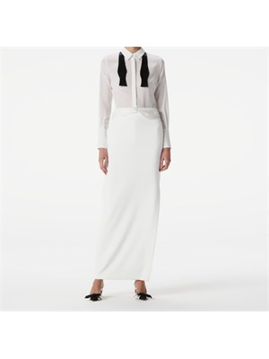 Camicia avorio in georgette con cravattino Elisabetta Franchi in DONNA