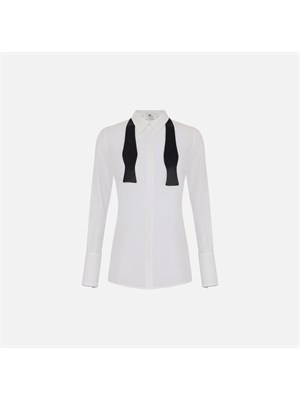 Camicia avorio in georgette con cravattino Elisabetta Franchi in DONNA