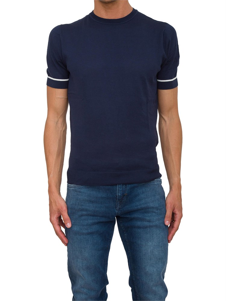 Maglia Antony Morato blu in cotone e badge logato