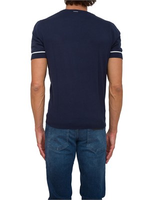 Maglia Antony Morato blu in cotone e badge logato in UOMO