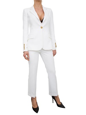 Tailleur monopetto in crêpe bianco Elisabetta Franchi in DONNA