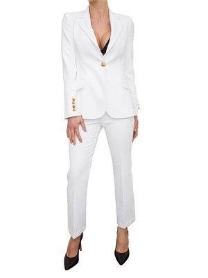 Tailleur monopetto in crêpe bianco Elisabetta Franchi in DONNA