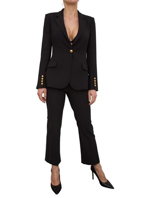 Tailleur monopetto in crêpe nero Elisabetta Franchi in DONNA