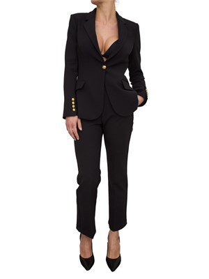Tailleur monopetto in crêpe nero Elisabetta Franchi in DONNA