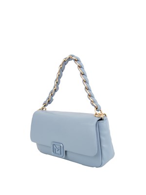 Borsa Marella in similpelle celeste con manico intrecciato in DONNA