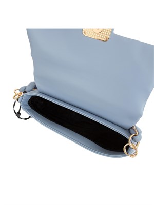 Borsa Marella in similpelle celeste con manico intrecciato in DONNA