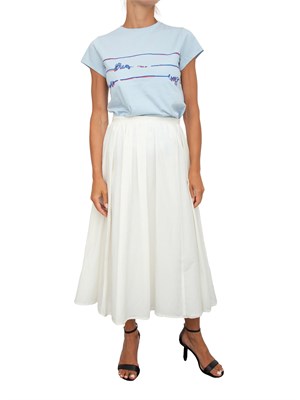 T-shirt donna iBlues in cotone celeste ricamato con logo in DONNA